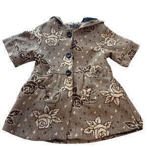 Vtg Azona Paris Tweed Rose Coat Womens XS/S Hooded A-Line Jacket Rare Retro